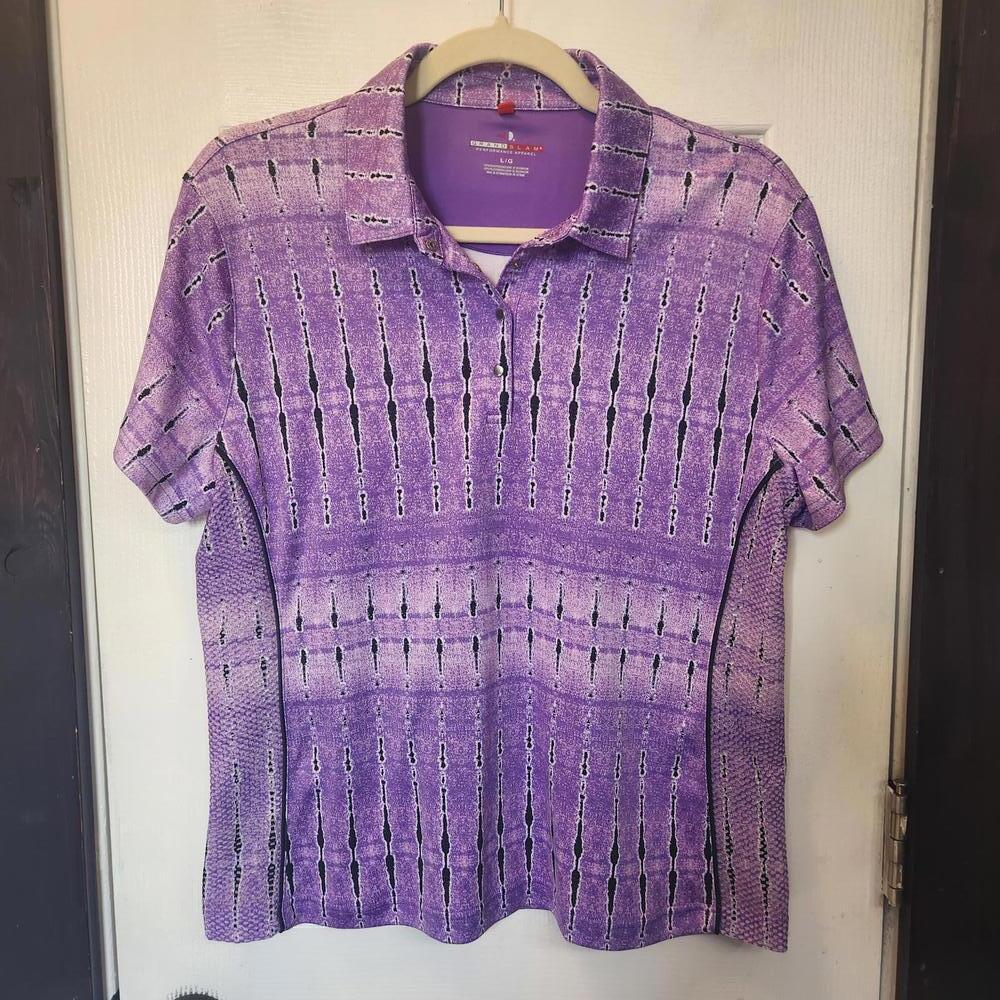 Grand Slam Performance Apparel Women's Purple Short Sleeve Polo - Size Large